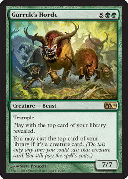 Garruk's Horde (Magic 2014 Core Set) Light Play Foil