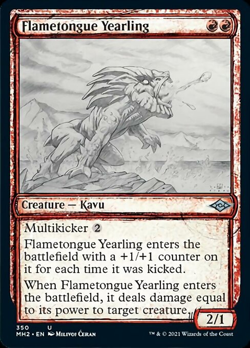 Flametongue Yearling (Showcase) (Modern Horizons 2) Near Mint Foil