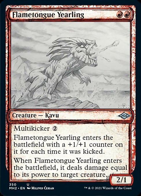 Flametongue Yearling (Showcase) (Modern Horizons 2) Near Mint