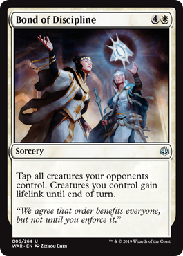 Bond of Discipline (War of the Spark) Light Play Foil