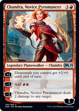 Chandra, Novice Pyromancer (Magic 2020 Core Set) Light Play