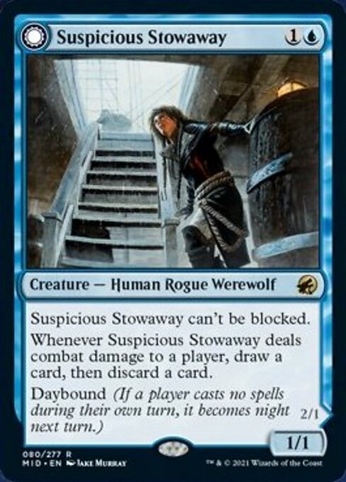 Suspicious Stowaway / Seafaring Werewolf (Innistrad: Midnight Hunt) Light Play