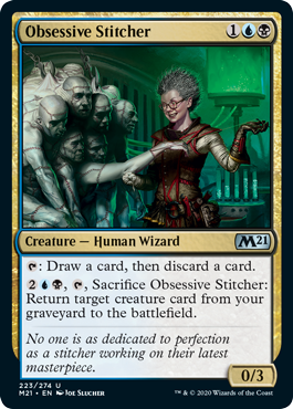 Obsessive Stitcher (Magic 2021 Core Set) Near Mint Foil