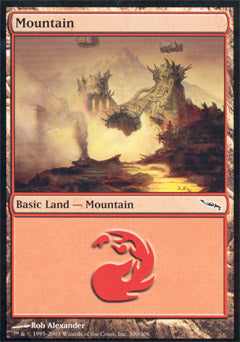 Mountain (300) (Mirrodin) Medium Play Foil