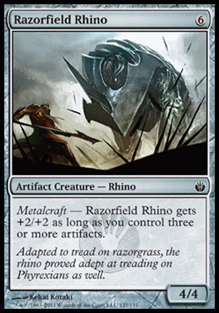 Razorfield Rhino (Mirrodin Besieged) Light Play