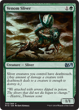 Venom Sliver (Magic 2015 Core Set) Medium Play Foil