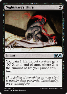 Nightmare's Thirst (Magic 2019 Core Set) Near Mint