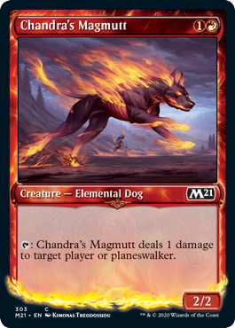 Showcase Chandra's Magmutt (Magic 2021 Core Set) Light Play Foil
