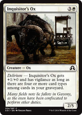 Inquisitor's Ox (Shadows Over Innistrad) Medium Play