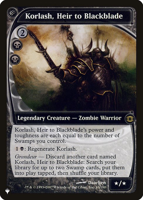 Korlash, Heir to Blackblade (The List) Near Mint