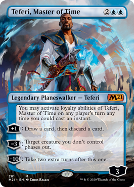 Teferi, Master of Time (Borderless) (Magic 2021 Core Set) Near Mint Foil