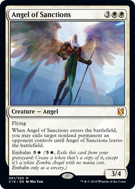 Angel of Sanctions (Commander 2019) Light Play