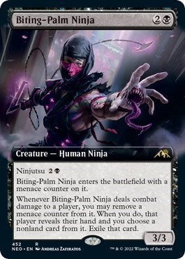 Biting-Palm Ninja (Extended Art) (Kamigawa: Neon Dynasty) Near Mint