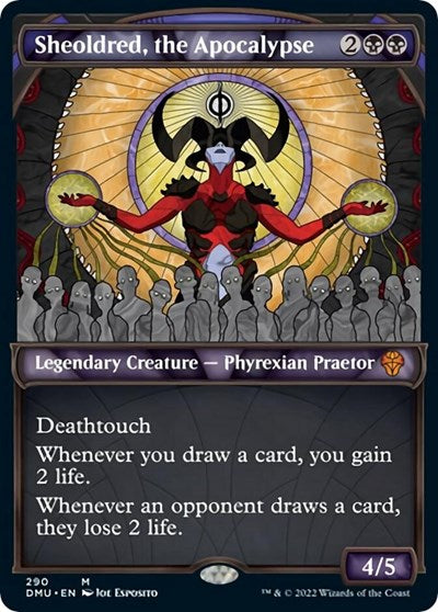 Sheoldred, the Apocalypse (Showcase) (Dominaria United) Light Play