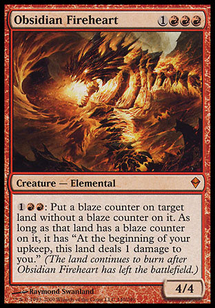 Obsidian Fireheart (Zendikar) Heavy Play