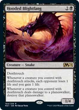 Hooded Blightfang (Magic 2021 Core Set) Light Play Foil