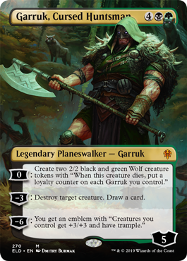 Garruk Cursed Huntsman (Borderless) (Throne of Eldraine) Near Mint Foil