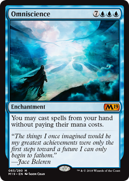Omniscience (Magic 2019 Core Set) Light Play Foil