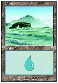 Island (332) (7th Edition) Heavy Play Foil