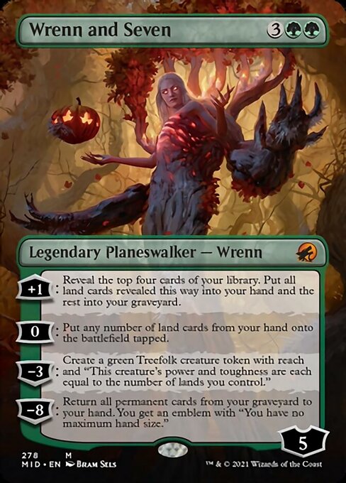 Wrenn and Seven (Borderless) (Innistrad: Midnight Hunt) Near Mint