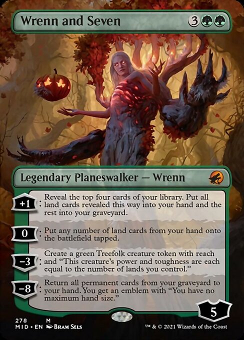 Wrenn and Seven (Borderless) (Innistrad: Midnight Hunt) Near Mint Foil