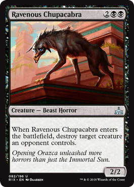 Ravenous Chupacabra (Rivals of Ixalan) Near Mint Foil