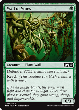 Wall of Vines (Magic 2019 Core Set) Near Mint
