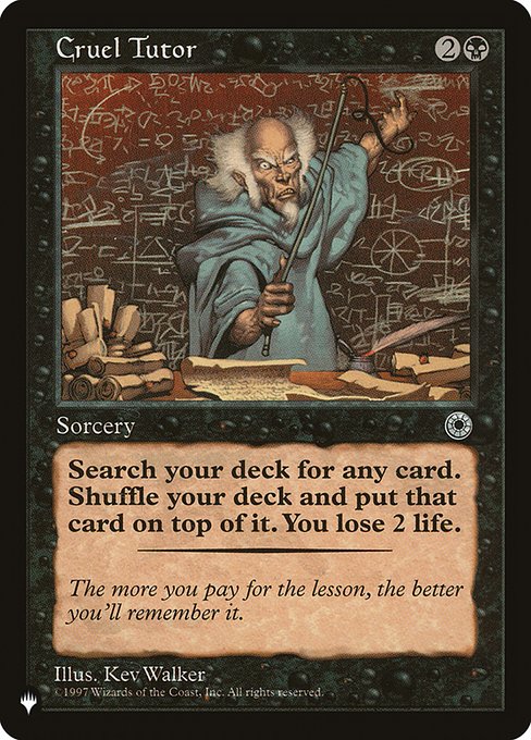 Cruel Tutor (The List) Light Play