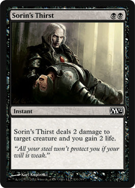 Sorin's Thirst (Magic 2012 Core Set) Medium Play Foil