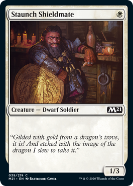Staunch Shieldmate (Magic 2021 Core Set) Medium Play