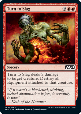 Turn to Slag (Magic 2021 Core Set) Medium Play