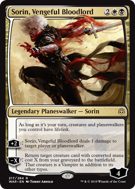 Sorin, Vengeful Bloodlord (War of the Spark) Light Play Foil