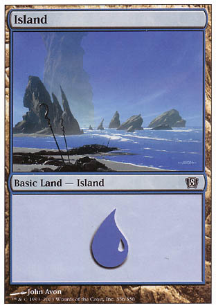 Island (336) (8th Edition) Light Play Foil