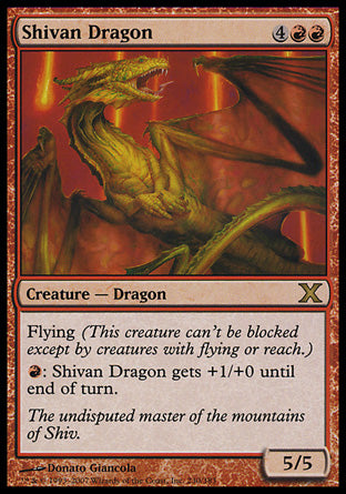 Shivan Dragon (10th Edition) Medium Play Foil