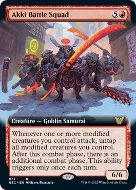 Akki Battle Squad (Extended Art) (Commander: Kamigawa: Neon Dynasty) Light Play