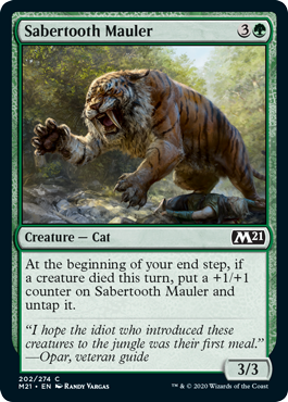 Sabertooth Mauler (Magic 2021 Core Set) Medium Play