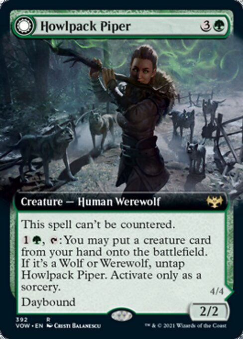 Howlpack Piper / Wildsong Howler (Extended Art) (Innistrad: Crimson Vow) Near Mint Foil