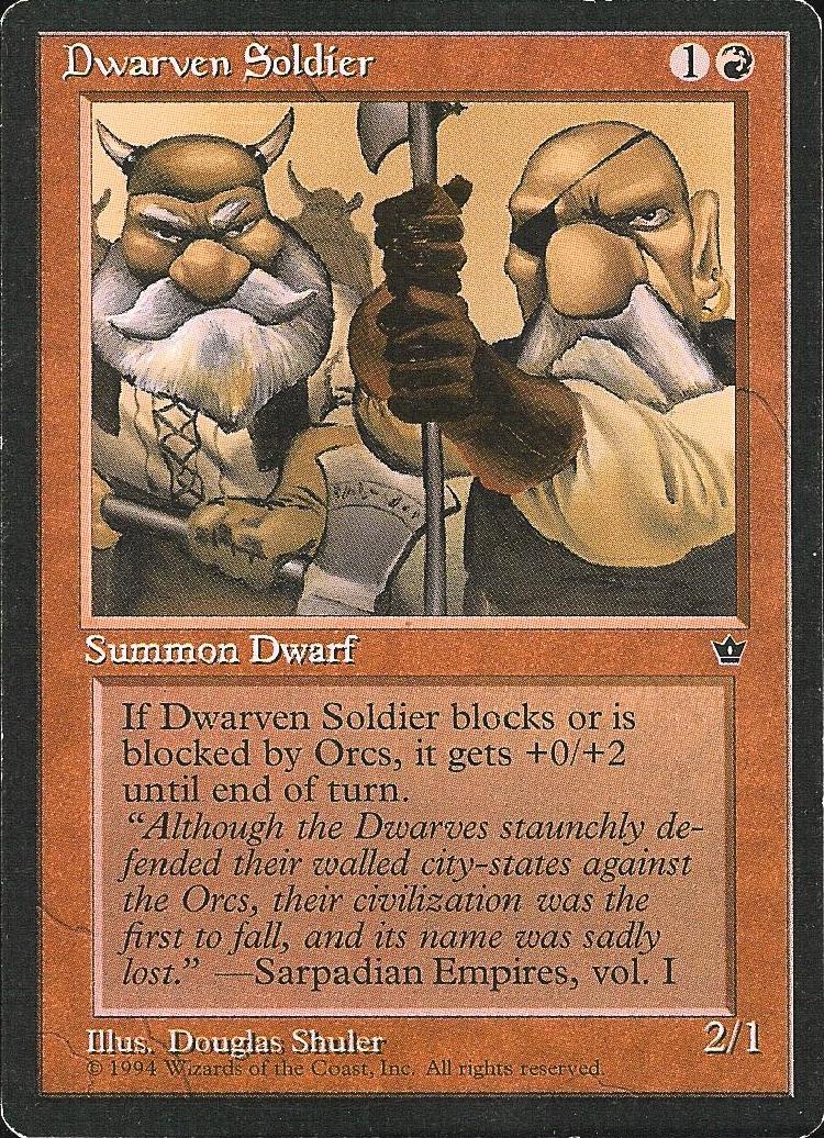 Dwarven Soldier (3) (Fallen Empires) Medium Play