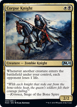Corpse Knight (Magic 2020 Core Set) Light Play
