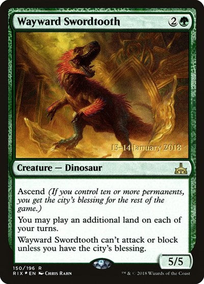 Wayward Swordtooth (Promos: Prerelease Cards) Light Play Foil