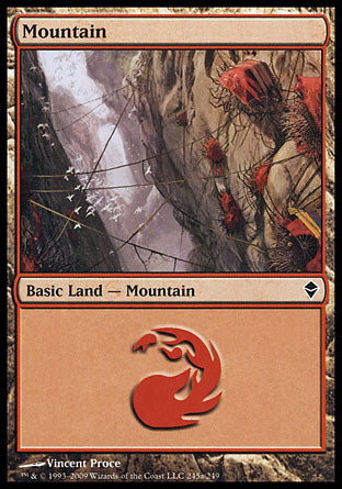 Mountain (245a) (Zendikar) Light Play