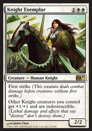 Knight Exemplar (Magic 2011 Core Set) Medium Play Foil