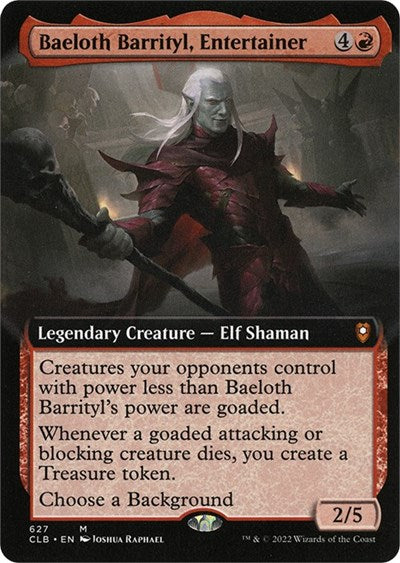 Baeloth Barrityl, Entertainer (Extended Art) (Commander Legends: Battle for Baldur's Gate) Near Mint