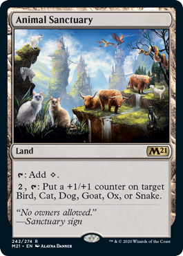 Animal Sanctuary (Magic 2021 Core Set) Light Play Foil