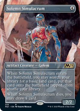 Alt Art Solemn Simulacrum (Borderless) (Magic 2021 Core Set) Near Mint