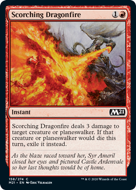 Scorching Dragonfire (Magic 2021 Core Set) Medium Play