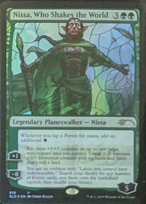Nissa Who Shakes the World Stained Glass (Secret Lair) Near Mint Foil