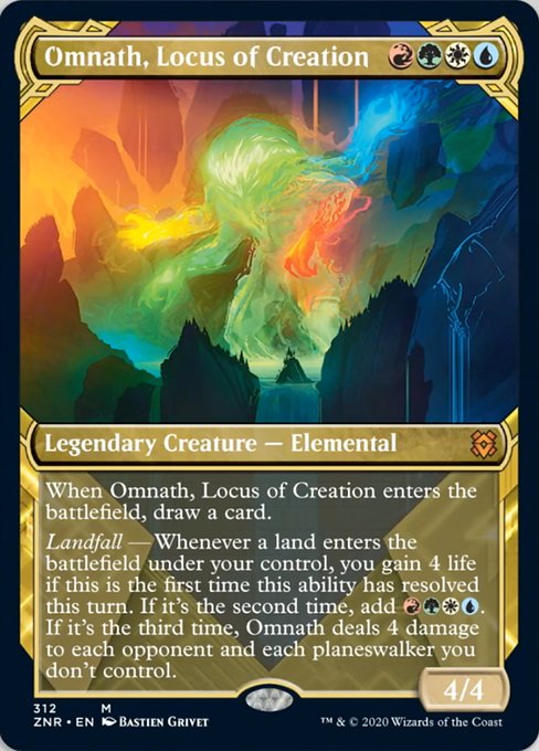 Showcase Omnath, Locus of Creation (Zendikar Rising) Near Mint