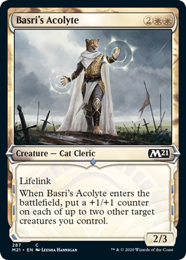 Showcase Basri's Acolyte (Magic 2021 Core Set) Medium Play Foil