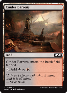 Cinder Barrens (Magic 2019 Core Set) Near Mint